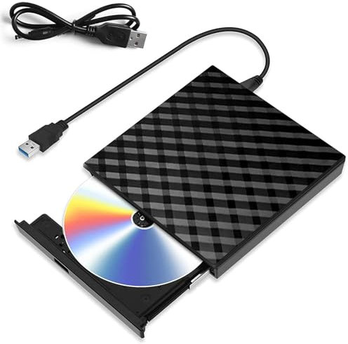 External CD DVD Drive for Laptop, USB 3.0 CD Reader Slim Portable DVD Player for Laptop USB DVD Drive DVD/CD Rom Burner Rewriter External CD Drive For Laptop,Desktop,Mac,Macbook, OS/Windows/Linux
