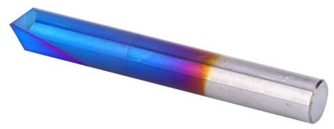 Fresa de Extremo de Chaflán, Fresa de Extremo de Biselado, Fresa de Extremo de Chaflán de 2 Flautas de 90 Grados Broca de Enrutador con Revestimiento Azul Carburo Cementado de