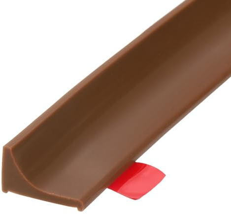 QUARKZMAN Barriera Doccia Pieghevole, Striscia Ostacola Schizzi Acqua Silicone 197 Larga 0.8 Alta 0.5 Barriera per Fermare Acqua Autoadesiva per Separazione Asciutto Bagnato, Marrone