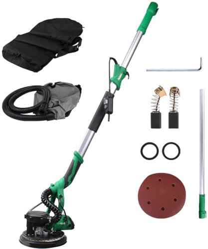 Drywall Sander, 800W Electric Drywall Sander with Led Light, Dust Absorption Bag, Sanding Discs, 1800Rpm, 6-Speed, Extension Handle, Vacuum Auto Dust Collection Wall Sander for Concrete Wall