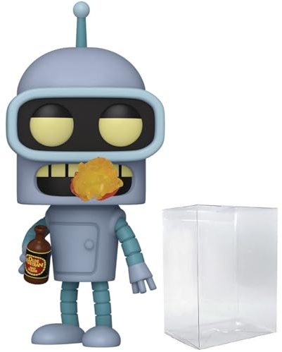 POP TV: Futurama - Bender (Glow-in-The-Dark) Specialty Series Exclusive Funko Vinyl Figure (Bundled with Compatible Box Protector Case), Multicolor, 3.75 inches