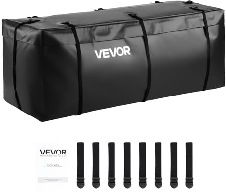 VEVOR Hitch Cargo Carrier Bag, Waterproof 840D PVC, 46.65 x 20.08 x 19.69 in (12 Cubic Feet), Heavy Duty Cargo Bag for Truck Bed Storage with Reinforced Straps, Suitable for Car SUV Vans Hitch Basket