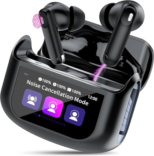 Thunelec Wireless Earbuds, 48H Smart Touch Screen Ear Buds Wireless Bluetooth 5.4 Headphones In Ear, ANC/ENC Noise Cancelling Mic Bluetooth Earbuds, 5 EQ Modes, HiFi Stereo, IPX7 Waterproof Earphones