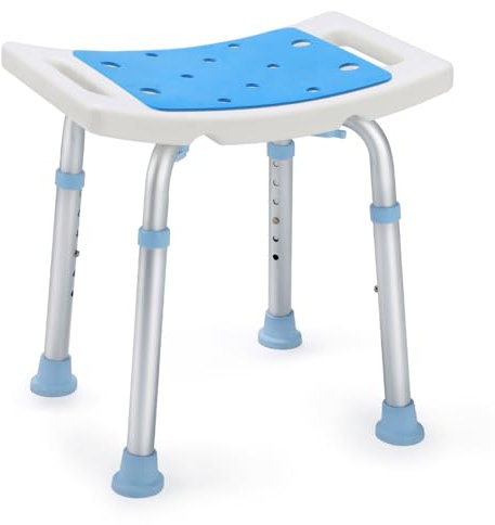 OasisSpace Duschstuhl, Verstellbarer Badhocker mit Haltegriff – Medizinisches Werkzeug, AntiRutschBank, BadewannenHocker, Sitz mit langlebigen AluminiumBeinen für ältere Menschen, Senioren