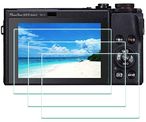 ULBTER Displayschutzfolie Schutzfolie für Canon G7X Mark II / G7 X / G9X Mark II / G9 X / G5 X Mark II / G5X Kamera, 9H Härte LCD Gehärtetes Glas Kratzfest,3 Stück