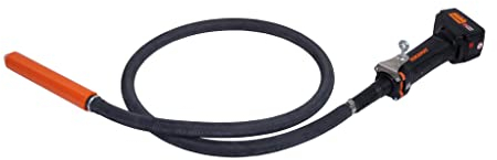 ROKAMAT AKKU Betonrüttler 2000mm - 2m - mit Rüttlerflasche (biegsame Welle und Antriebsmotor) inkl. 2 Akkus 18 V / 5,2 Ah Li-Ion und Ladegerät