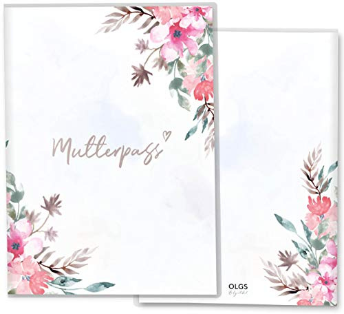 OLGS Florentina Étui de protection pour carnet de maternité allemand Motif floral Aquarelle Summer Sans personnalisation Idée cadeau de grossesse