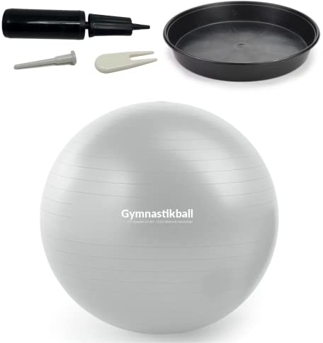 ATC Handels GmbH Juego de pelotas de gimnasia de 45, 55, 65 y 75 cm de diámetro, incluye tapa, bomba de pelota, abridor de válvulas y cinta métrica – fitness, terapia y como pelota de asiento para