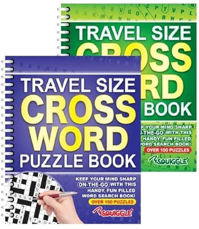 Youngland Collezioni di puzzle formato viaggio: ricerca di parole 3 e 4, sudoku e cruciverba 1 e 2, rilegatura a spirale (cruciverba puzzle)