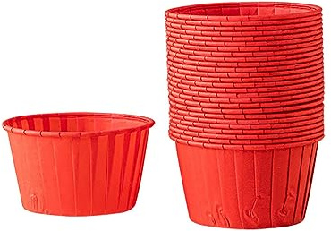 Lot de 50 moules en Papier pour Muffins de Noël - pour Les Vacances, Les Mini Cupcakes, Les Mariages, Les Muffins - Rouge