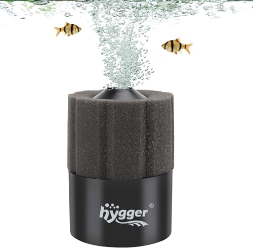 hygger Aquarium Sponge Filter, Fish Tank Filter, Submersible Internal Foam Aquarium Filter for 5-91L Breeding Fry Shrimp Snails Betta Tank with Filtered Ceramic Balls and Spare Sponge(S)