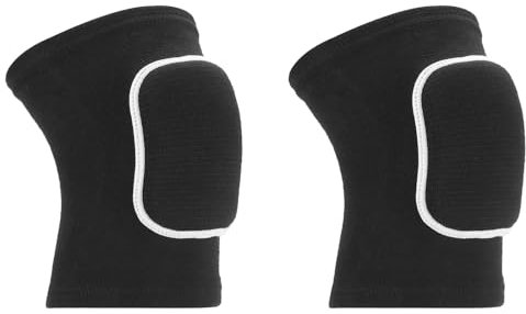 PATIKIL Rodilleras Protectoras Tamaño S 2 Piezas Rodilleras de Espuma para Voleibol Rodilleras de Esquí Transpirables Rodilleras para Danza Fútbol Baloncesto Negro Blanco