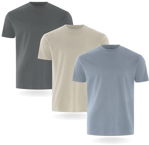 FM London Lot de 3/5 t-Shirts pour Hommes - T-Shirts de qualité supérieure avec Design légèrement ajusté