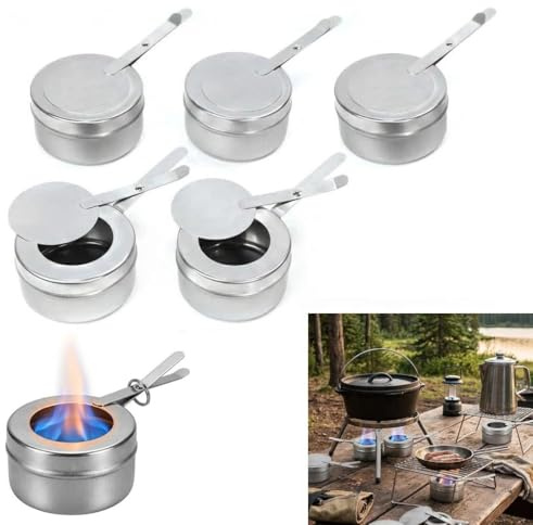 Yitobici Fuel Paste Container, Stainless Steel Fuel Can Holder with Lid, Easy to Carry, Fuel Paste for Warming Containers, Suitable for Barbecue, Outdoor Spirit Burner