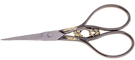 Stainless Steel European Vintage Floral Scissor Embroidery Scissors Black