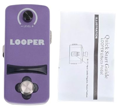 Keenso Guitar Looper Pedal, Mini Guitar Looper Pedal Single Switch Control 12-Minute Recording Smart Memory Playback Type-C Powered Zinc Alloy Looping Effects for
