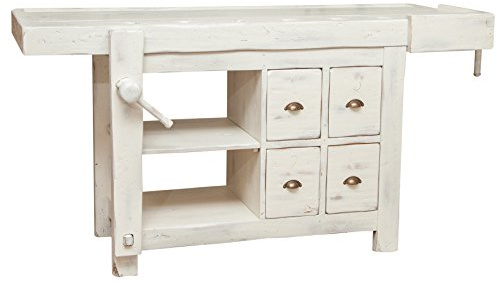 Biscottini Tavolo alto da lavoro 184x92x74 cm Made in Italy | Isola cucina piano lavoro legno massello | Bancone cucina | Piano lavoro cucina legno