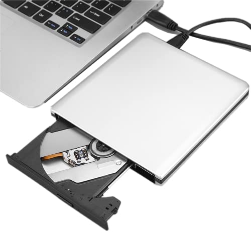 Tangxi Graveur de Disque Externe pour Ordinateur Portable, Lecteur de Disque Optique Blu-Ray USB3.0, enregistreur 3D DVD/CD/BD pour Ordinateur de Bureau/Ordinateur Portable, Plug and Play (Argent)
