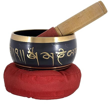 RAJRANG Sound Bowl Set 4-Inch Tibetan Singing Bowl with Cushion and Wooden Mallet for Meditation, Yoga, Healing and Mindfulness Practice
