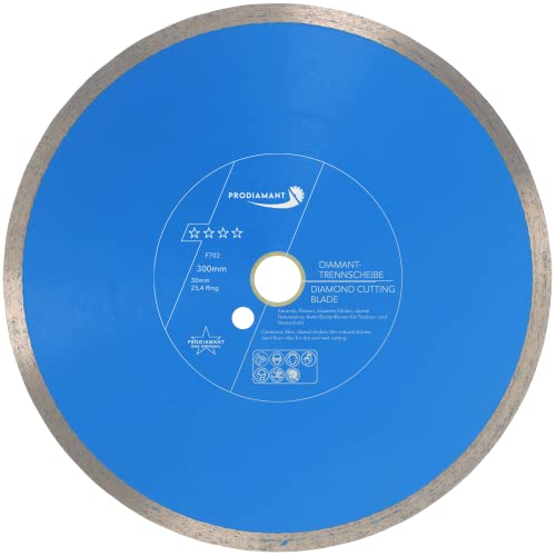 PRODIAMANT Profi Diamant-Trennscheibe PRORIM 300 mm x 30/25,4 mm kein ausbrechen bei glasierten Fliesen Feinsteinzeug Keramik