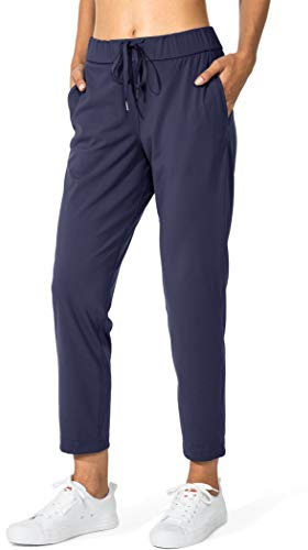 G Gradual Women's Pants with Deep Pockets 7/8 Stretch Sweatpants for Women Athletic, Golf, Lounge, Work (Navy, X-Large)