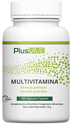 Plusvive - Suplemento de vitaminas y minerales 22 en 1 con biodisponibilidad mejorada, 180 cápsulas