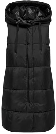 ONLY Onlasta tampone Waistcoat CC Otw Cappotto, Schwarz, L Donna