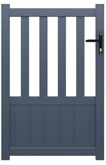 Portillon battant aluminium ajourÈ L100 x H140 cm anthracite BARTOS