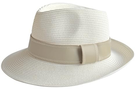 House of Ord Cape Town Harper Fedora Chapeau de Soleil Femme UPF50+ Anti UV Certifié Flexibraid M/58cm Taille Régable
