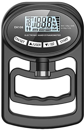 Baoblaze Hand Dynamometer Grip Elektronischer Handgriff-Stärketester Griffverstärker, Schwarz
