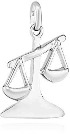 NKlaus Colgante signo zodiacal Libra plata 925 brillante 17x13 mm horóscopo zodiacal 13638, Plata de ley