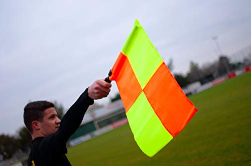 Netsportique Set di 2 Bandiere di Tocco, bandierine di Arbitro Assistente di Calcio, perfette per Partite di Calcio Ufficiali e tornei. - Borsa per Il Trasporto Inclusa