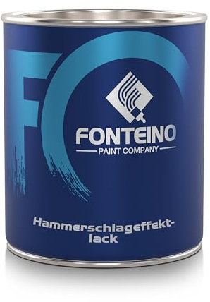 Fonteino Hammerschlaglack Metallschutzlack Rostschutzlack Metalllack I Innen und Außen, Schnelltrocknend, Hohe Deckkraft I SILBER-GRAU 750mL