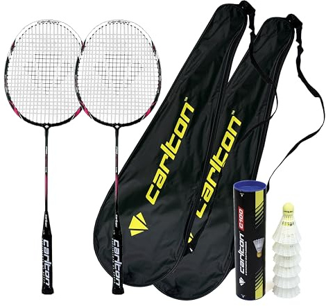 Carlton Pro Series Badminton Racket Twin Set, Cover & Shuttles (Various Options) (Shock)
