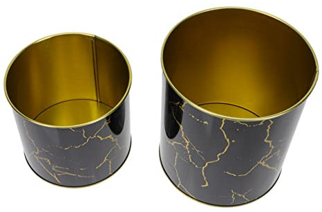 Garneck Large Black Airtight Biscuit Barrel Tin - 2pcs Vintage Style Storage Containers for Cookies and Treats - Ideal for Kitchen Organisation and Home Decor