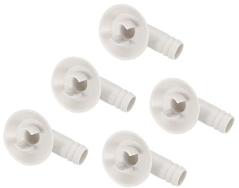 sourcing map 5Pcs Air Conditioner Drain Hose Connector Elbow Fitting with Rubber Ring for Mini-Split Units and Window AC Unit 18mm, White