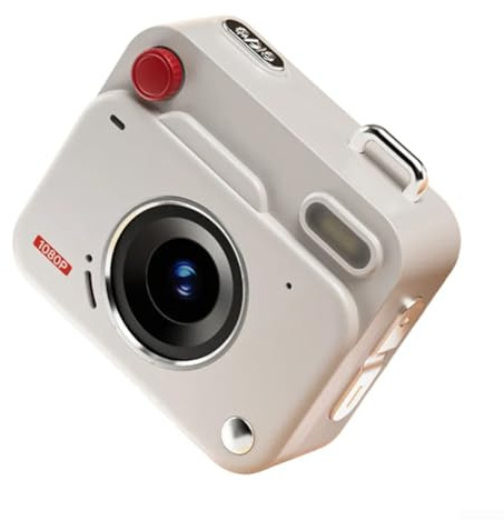CCD Mini retro digitalkamera, 48 MP bärbar student liten kamera 1080P FHD kompakta digitalkameror med 1,7 tum LCD-skärm för barn, flickor, pojkar (vit)