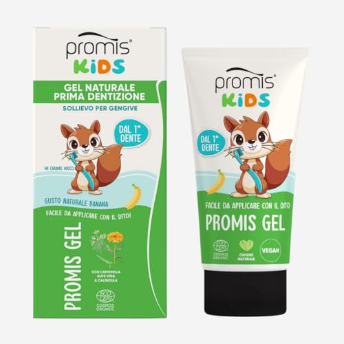 PROMIS Gel Kids Dentizione Naturale, Sollievo Gengive, Banana, Bio e Vegano