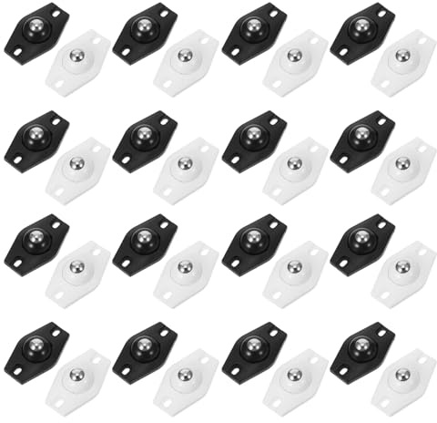 LOLIPPYY 40 Mini Rotelle Adesive per Mobili Cuscinetti a Sfera in Acciaio Inox, Ruote Girevoli Resistenti Tecnologia Adesiva per Scrivania e Carrelli, per Ufficio e Casa