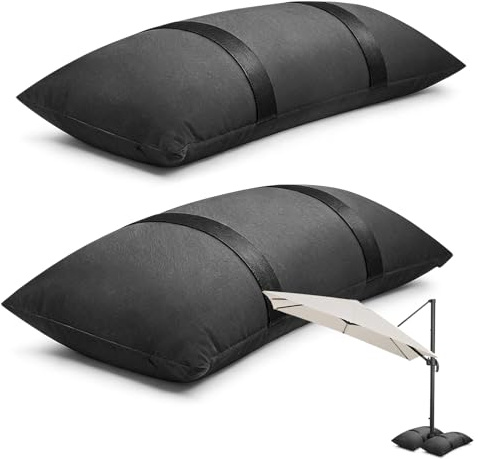 Lot de 2 sacs de sable à lester - 73 x 29 cm - Poids : jusqu'à 20 kg - Pour parasol, séchoir à linge, trampoline, meubles de jardin, tonnelle