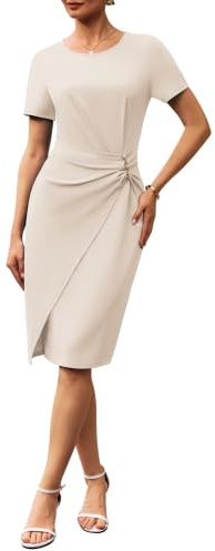 GRACE KARIN Robe moulante pour femme - Col rond - Robe fourreau formelle