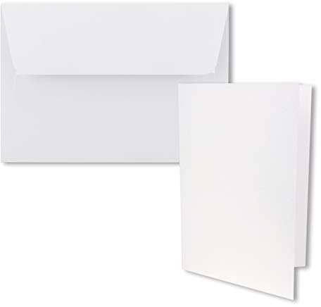 50x Faltkarten-Set DIN B6 12 x 17 cm in Hochweiß (Weiß) mit Briefumschlägen DIN B6 Haftklebung - für Einladungen und Grußkarten zum Geburtstag oder Hochzeit