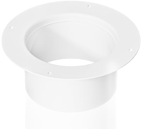 Hon&Guan ø 100 mm Wandflansch gerader Rohrflansch, Flansch für Lüftungsrohr Weiß, Aufschweißflansch Rohrverbinder Flansch für Lüftungssysteme, Trockner, Badezimmer aus ABS