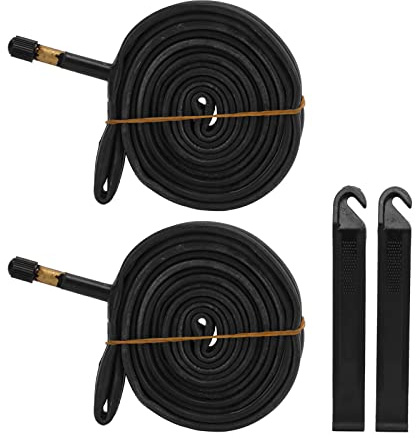 Cykelinnerslang, 700x23C Gummiinnerslang 48mm Schraderventil med 2 Däckspakar Byte Av Innerslang för Cykel