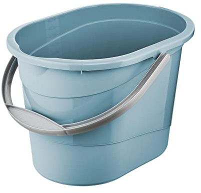 keeeper Cubo de limpieza con asa ergonómica, Pico de vertido y asa integrada, Ovalado, 13 L, Thies, Azul Nordic