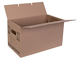 smiley pack 5 x Umzugskarton 600 x 328 x 340 mm Umzugskartons bis 40 kg Zweiwellig stabil Profi groß stark Umzugskiste Karton 2-wellig günstig XXL Archivkarton Stapelbar Sets von 5 bis 240 Stück