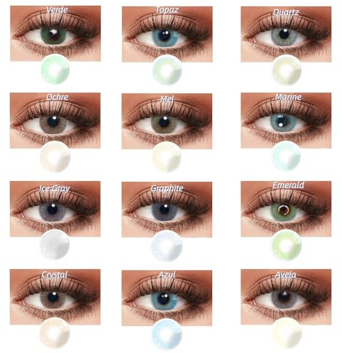 Sehr stark natürlich deckende blaue Kontaktlinsen farbig NATURAL LIGHTGREY + Behälter, 1 Paar (2 Stück), DIA 14.50, ohne Stärke, 0.00 Dioptrien, 1 Monatslinsen, ohne Sehstärke, Soft Lens (Crystal)