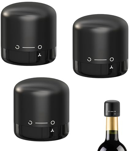 3 Pack Wine Bottle Stopper,Reusable Silicone Sealed Wine Bottle Stopper Wine Vacuum Stopper for Wine Vacuum Stopper Pump
