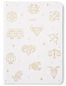 Letts of London Sternzeichen A6 Tagesansicht mit Terminen 2025, elfenbeinfarben
