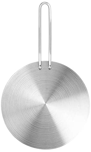Placa Difusora de Calor para Cocina de Inducción, Adaptador de Acero Inoxidable con Asa, Compatible con Cocinas Eléctricas y de Gas